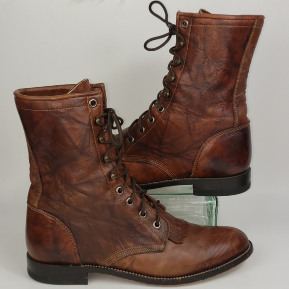 Justin Boots Shoes - Justin Roper Boots, Botas, Size 8 Brown Marbled